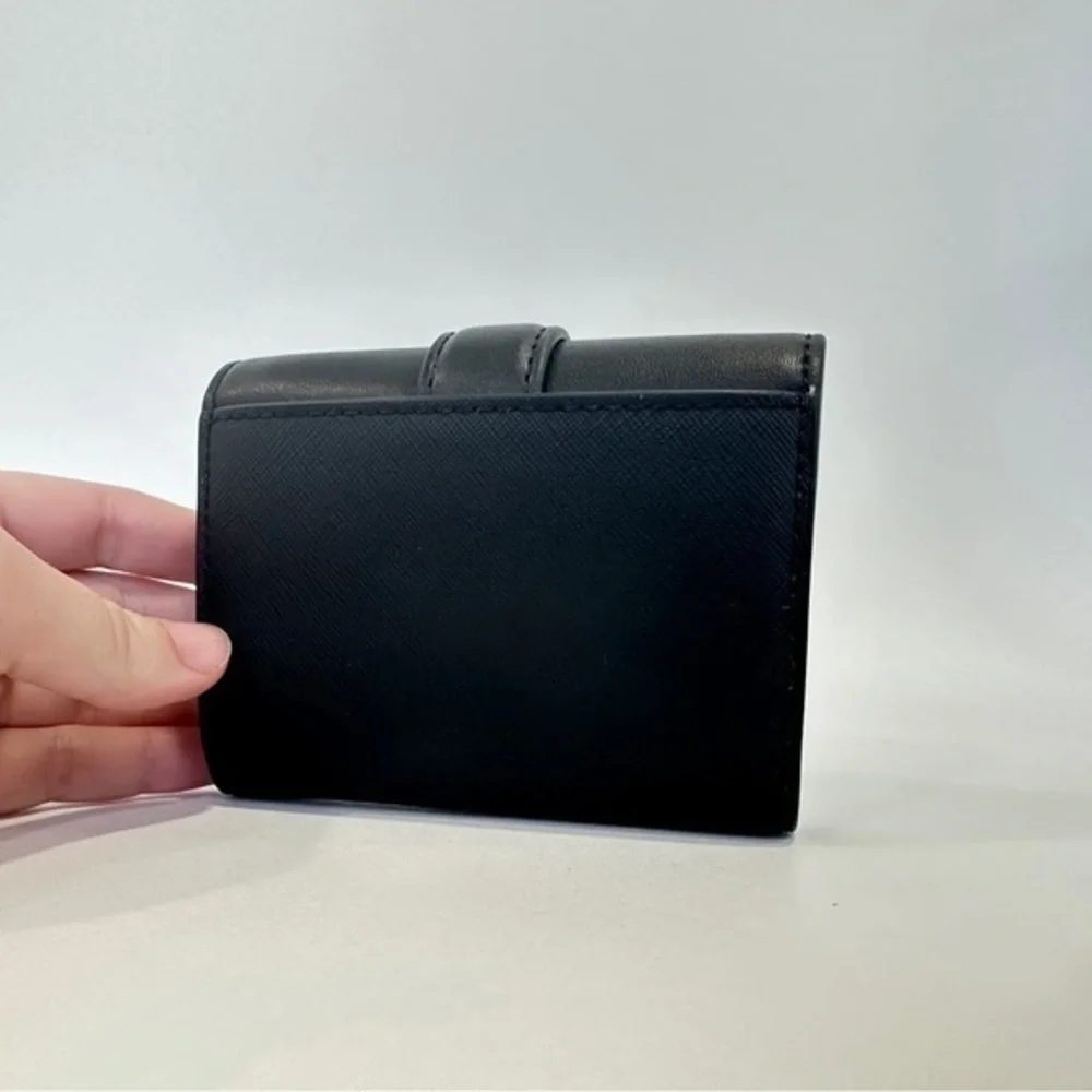 Michael Kors Carmen Medium Flap Bifold Wallet in Black